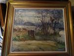 Georges BOUSQUET (1904-1976). "Paysage à la rivière". Huile sur toile...