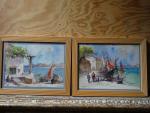 Louis ANTZI (XXème siècle). "Paysages méditerranéens". Deux aquarelles signée en...
