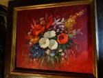 Elie BERNADAC (1913-1999). "Bouquet". Huile sur toile.  46 x...