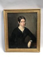 École Française du XIXème siècle. " Portrait d'une Dame de...
