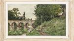Hippolyte Camille DELPY (1842-1910). "Les lavandières au vieux pont de...