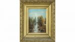 E.A. Minard (XIX-XX)- Le petit pont- Huile sur toile Signé...