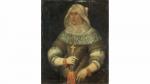 ECOLE ESPAGNOLE du XVIIème siècle. Portrait de dame en cape...