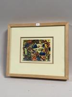 Joseph LEVIN (1894-1979), "Abstraction", aquarelle et gouache sur papier Signé...