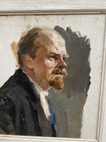 Attribué à Joseph LEVIN (1884-1979). "Portrait de Lénine", Huile sur...