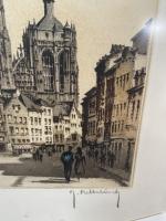 METHERLINCH ? , "Vues de Belgique et Pays-Bas", trois lithographies...