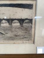 Joanny DREVET (1889-1969), « Pont de la Guillotière », eau forte signée...