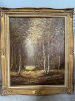 Robert MOGISSE (n é en 1933), « Paysages de forêt », deux huiles...