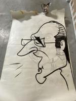 DADZU (1926-1999), « Caricatures de Raymond Barre et Jacques Chirac », deux...