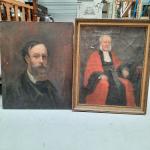 Deux PORTRAITS, "Magistrat" et "Homme barbu", deux huiles sur toile...