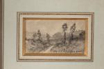 Henri Joseph HARPIGNIES (1819-1916).
Paysage, 1911.
Lavis d'encre sur papier collé sur...