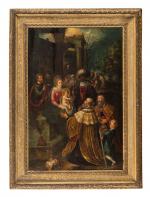 Attribué à Frans FRANCKEN LE JEUNE (1581-1642). L'Adoration des Mages....