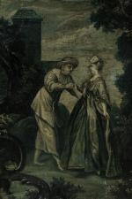 ECOLE FRANCAISE début XVIIIème siècle. Paire de toiles décoratives en...