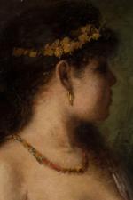 ECOLE FRANCAISE du XIXème siècle
Jeune femme orientale
Toile. 
46 x 35...