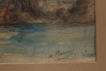 François Auguste RAVIER (1814-1895).
Champrofond, Crémieux.
Aquarelle sur papier.
Signé (deux fois) en...