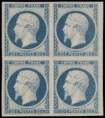 Timbre N°14A - Bloc de 4 timbres neufs charnièrés :...