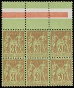 Timbre N°96 Type II - Bloc de 6 timbres. Bord...