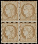 Timbre N°36  - Bloc de 4 timbres 10c bistre-jaune....