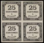 Timbre Taxe N°5A  - Bloc de 4 timbres 25c...
