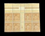 Timbre N°80 - Bloc de 8 timbres : 30c brun...