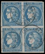 Timbre N°46 Type III - Bloc de 4 timbres oblitérés...