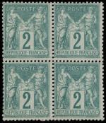 Timbre N°74 Type II - Bloc de 4 timbres :...