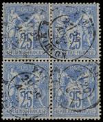 Timbre N°68 Type I - Bloc de 4 timbres oblitérés...