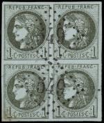 Timbre N°39B - Bloc de 4 timbres oblitérés : 1c...
