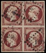 Timbre N°17A - Bloc de 4 timbres oblitérés : 80c...