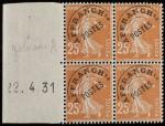 Timbre Préoblitéré N°57a  - Bloc de 4 timbres :...