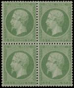Timbre N°20 - Bloc de 4 timbres : 5c vert....