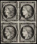 Timbre N°3 - Bloc de 4 timbres oblitérés : 20c...