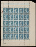 Timbre N°140 Type IA - Panneau de 25 timbres: 25c...