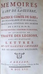 SAXE (M., comte de), Mémoires sur l'art de la guerre,...