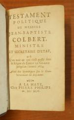 COLBERT Jean-Baptiste, Le Testament politique de messire Jean-Baptiste Colbert, La...