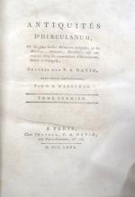 DAVID (F.A.), Antiquités d'Herculanum, Paris, chez l'auteur, 1780, 12 vol....