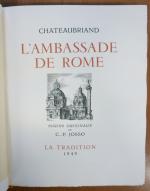 de CHATEAUBRIAND François-René, 2 ouvrages illustrés : L'Ambassade de Rome...