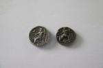 ROYAUME de MACEDOINE
ALEXANDRE III 336-323 : Deux drachmes dont une...