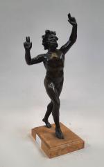 Le faune de Pompéi, sculpture en bronze à patine brune...