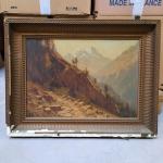 MARTINON, "Paysage de montagne", huile sur isorel. 38 x 53...