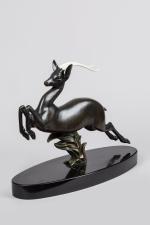 Irénée Rochard (1906-1984)
« Antilope bondissant »
Sujet en régule à patine...