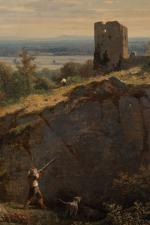 Claude Antoine PONTHUS-CINIER (1812-1885).
Chasseur près des ruines du château.
Huile sur...