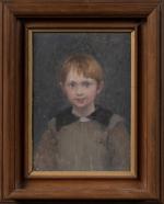 Attribué à Paul Albert BAUDOUIN (1844-1931).
Portrait d'Adrien Diederich enfant, 1883.
Huile...