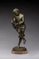 René GREGOIRE (1871 - 1945), Le Cornemuseux, bronze à patine...