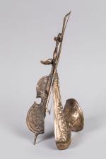 Yves Lohé (né en 1947)
« Saxophone »
Sculpture en bronze doré....
