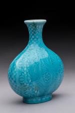 Théodore Deck (1823-1891)
Vase de forme aplatie à petit col en...