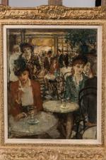 Marcel COSSON (1878-1956).
Scène dans un café.
Huile sur toile.
Signé en bas...