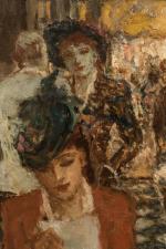 Marcel COSSON (1878-1956).
Scène dans un café.
Huile sur toile.
Signé en bas...