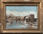 François OMER (1885-1950). 
Le pont d'Avignon. 
Huile sur toile
Signé en...