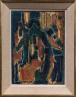 Max PAPART (1911-1994).
Etude non figurative n°1, 1958.
Huile sur toile.
Signé, daté...